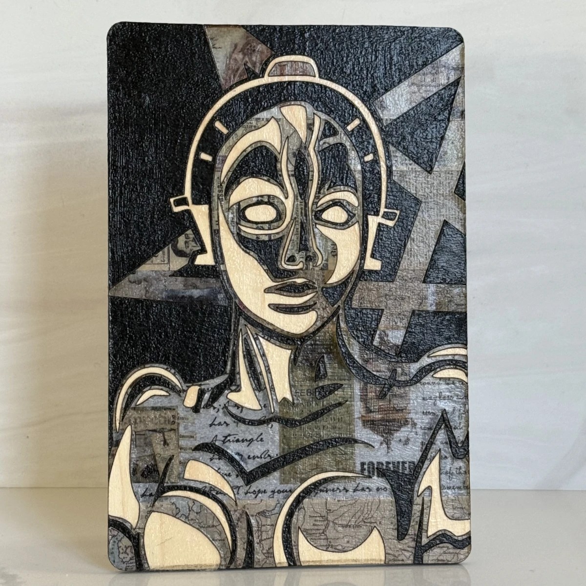 Rotwang’s Maschinemensch washi on maple board