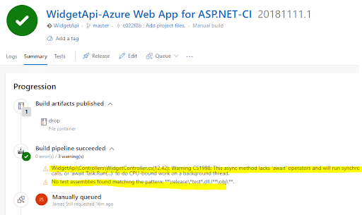 Part 2: Setting up a Build Pipeline in Azure DevOps – James Still