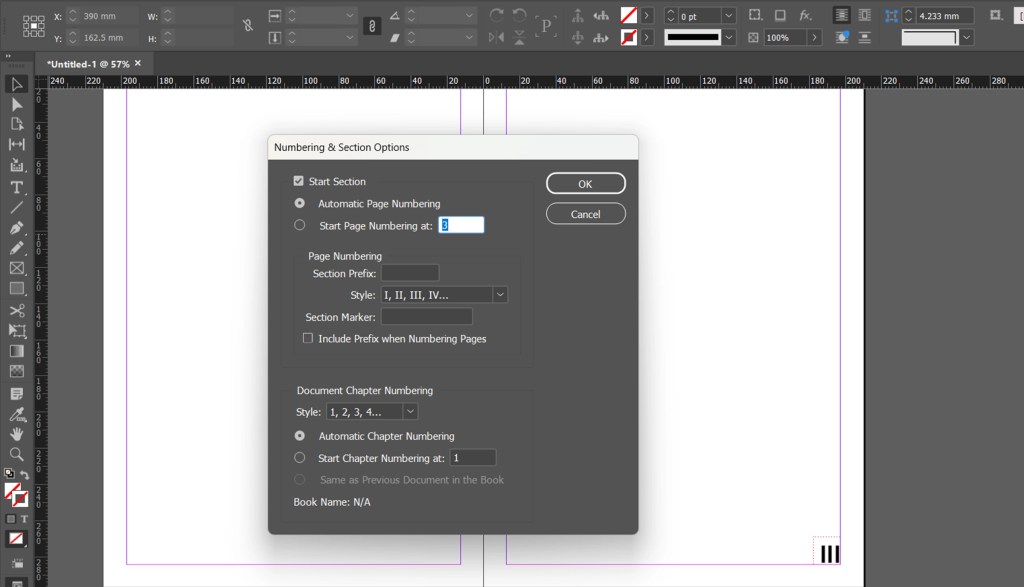 Front matter page number style