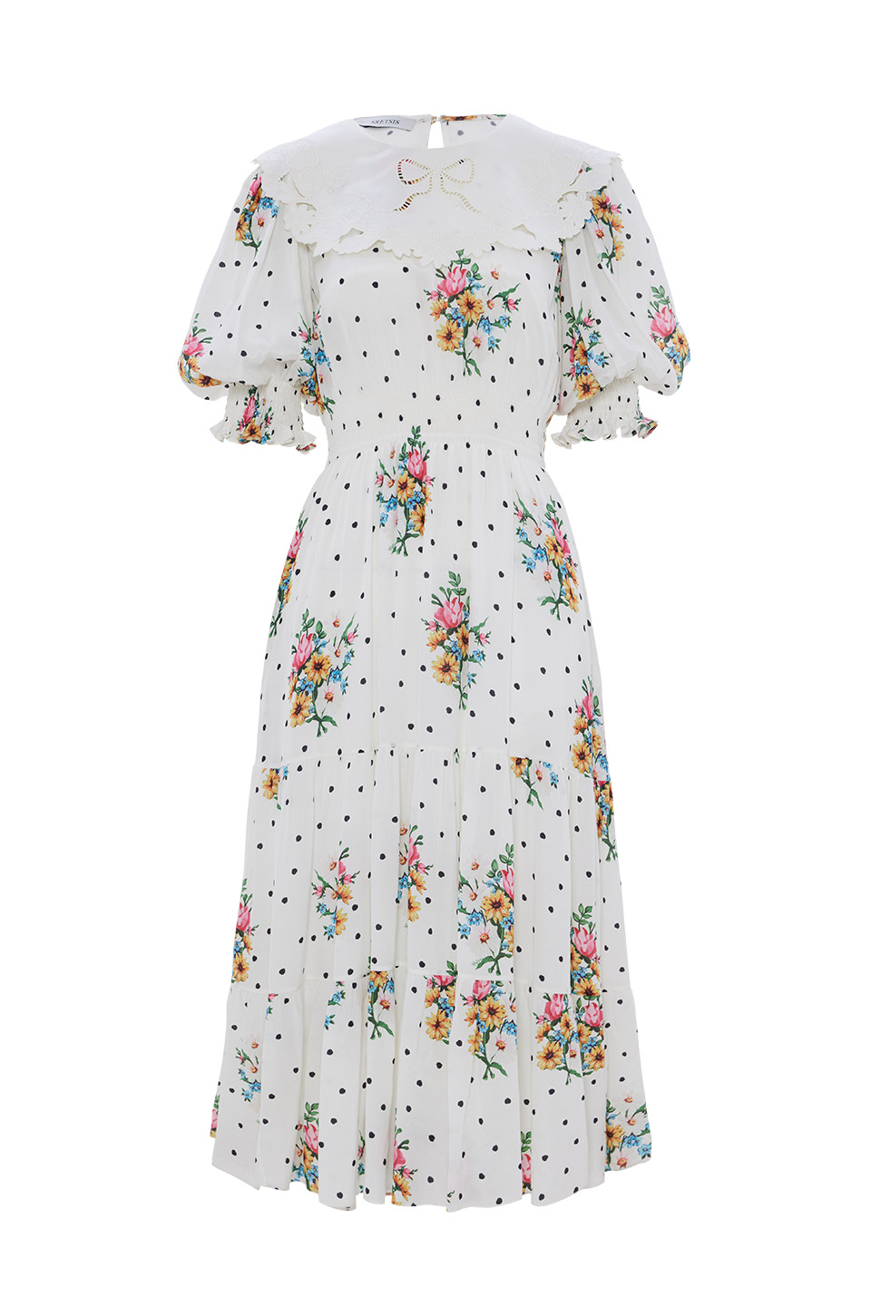 MATINA SMOCKED MIDI DRESS