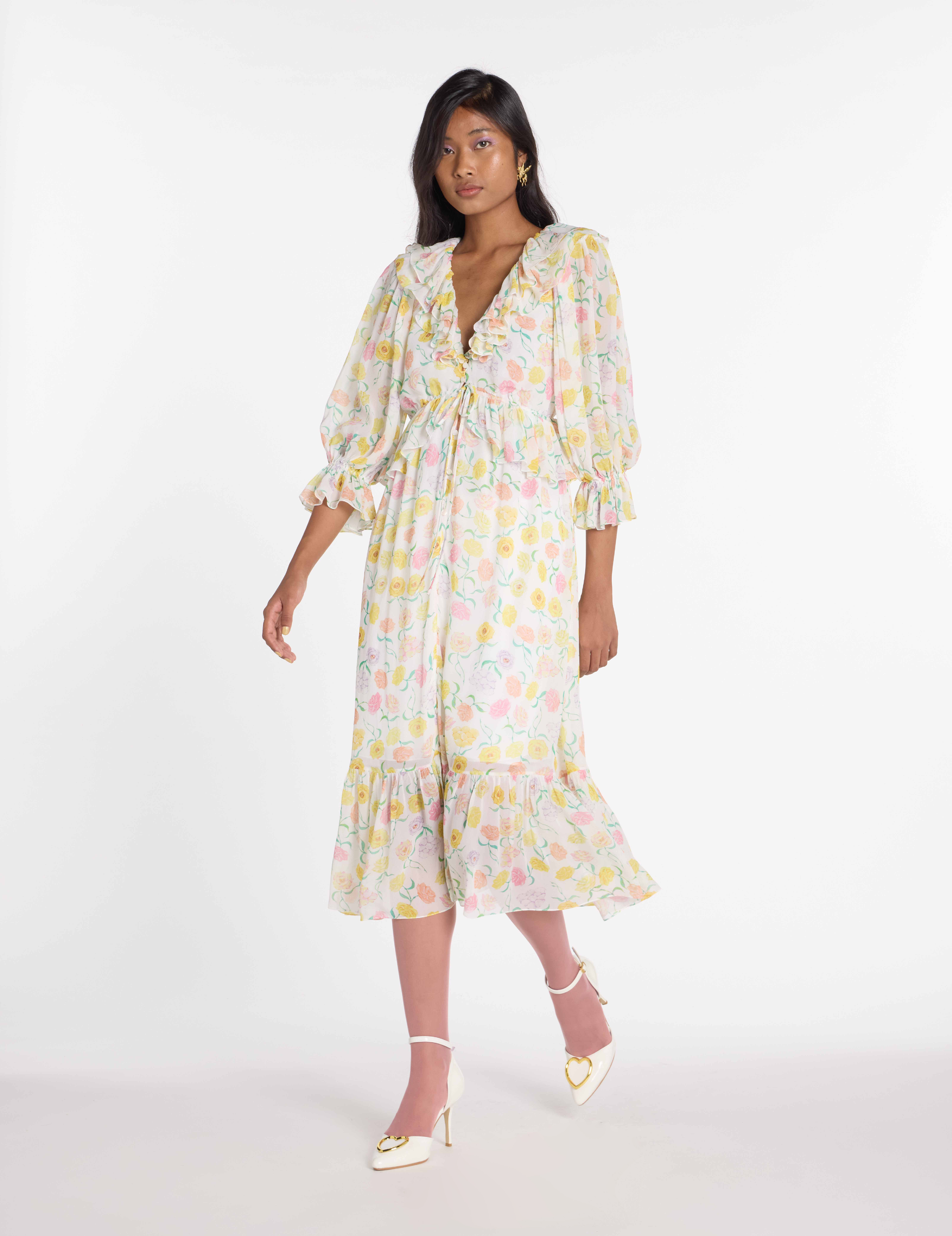 DANCING ROSA CHIFFON DRESS - Image 3