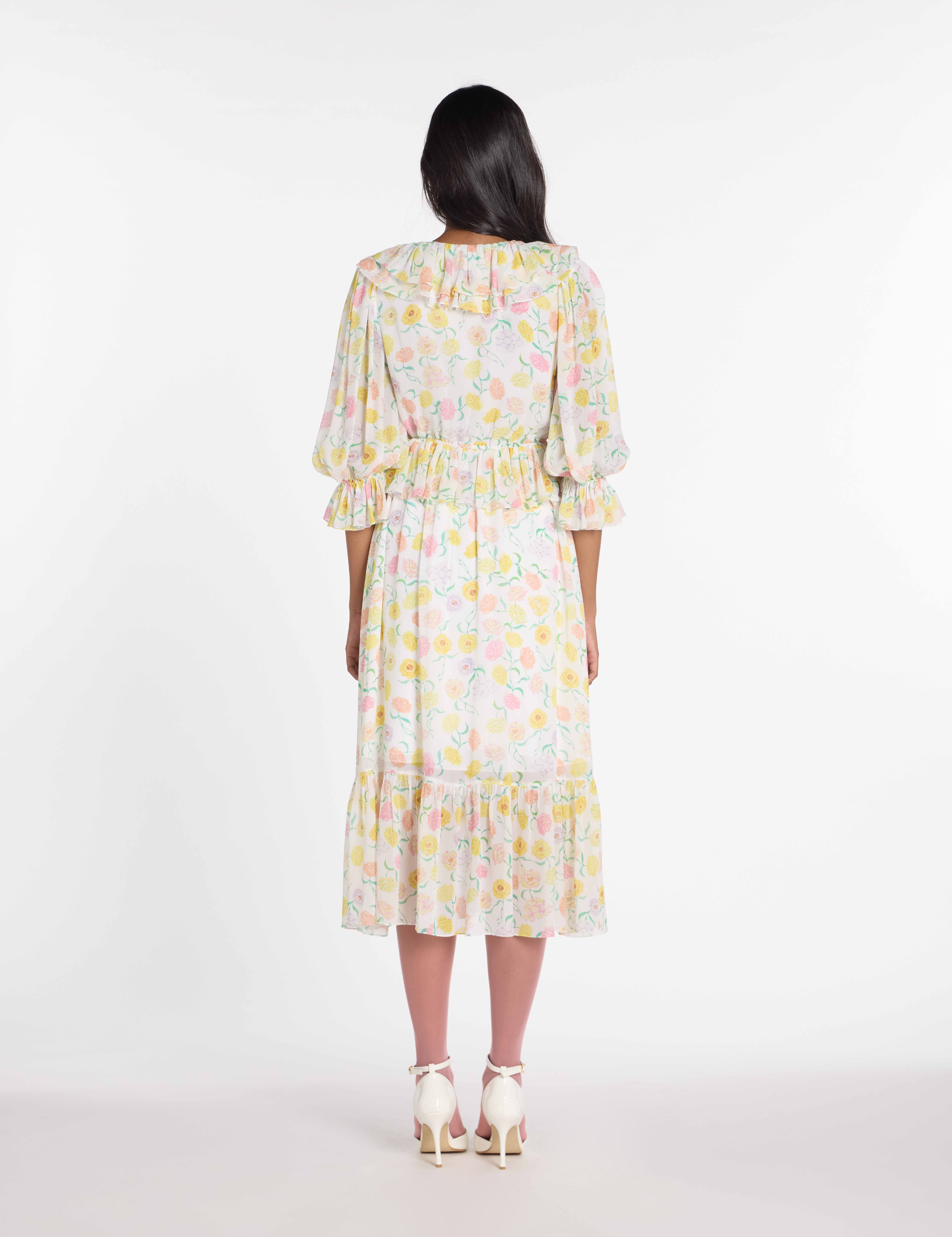 DANCING ROSA CHIFFON DRESS - Image 4