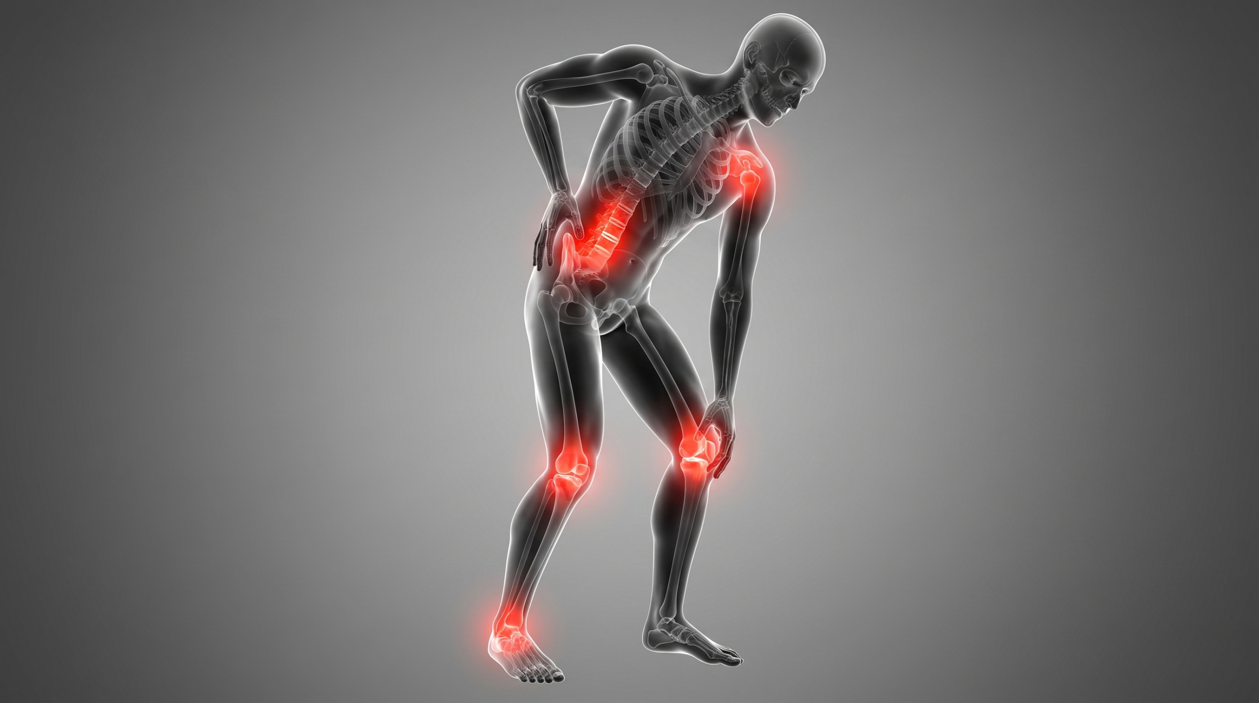 Person holding their knee with signs of joint pain and inflammation
