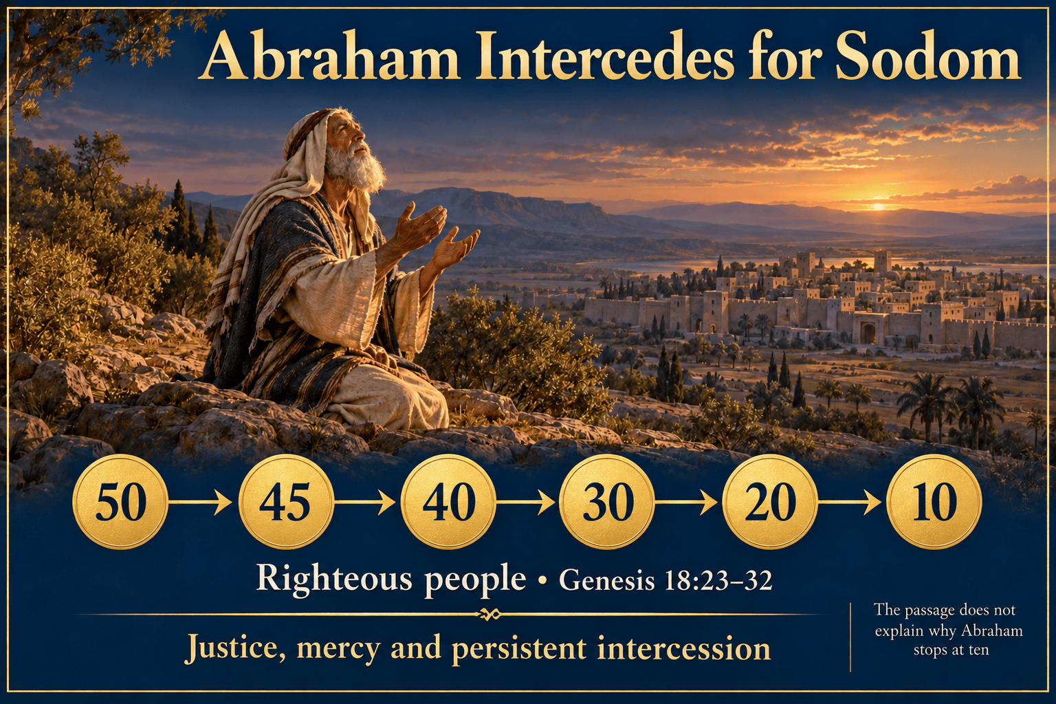 50 → 45 → 40 → 30 → 20 → 10 — interpretive study illustration