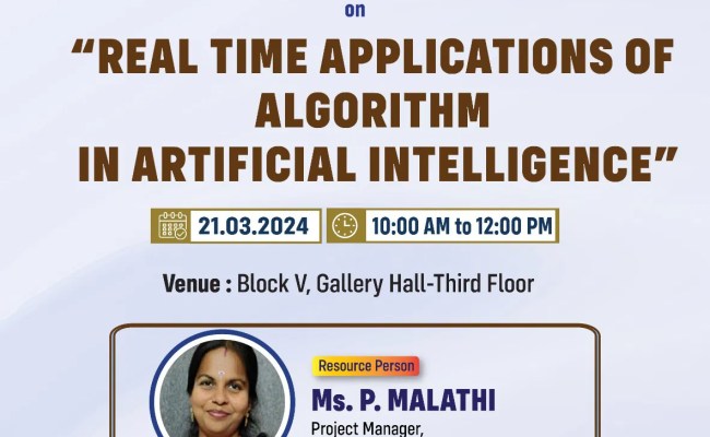 Real Time Applications Of Algorithms In Artificial Intelligence - SRM ...