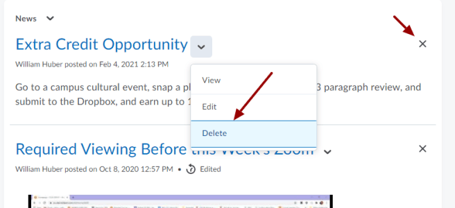 News – Students Are Seeing Old Deleted News Items
