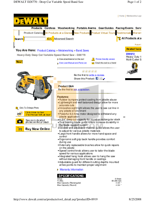 Dewalts manual claims they have a special portaband gearbox oil . Download Free Pdf For Dewalt D28770 Speed Band Saw Other Manual