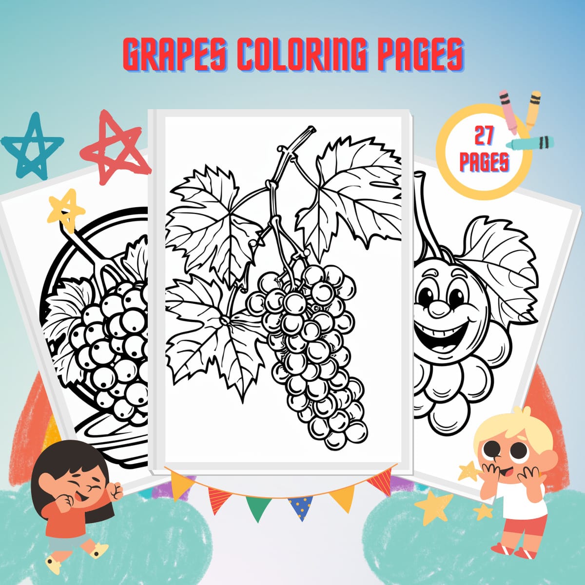 27 grapes coloring pages