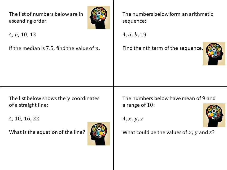 Algebra > Sequences > nth term rule – SSDD Problems