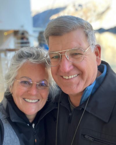 Stephen R Bell and wife, the donors of Sserinya Medical Centre