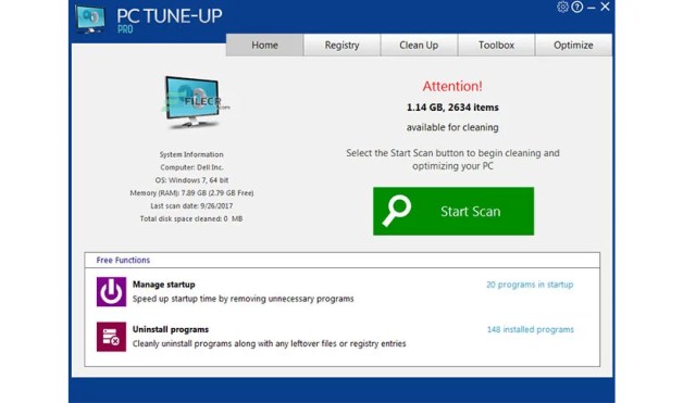 Large Software PC Tune-Up Pro