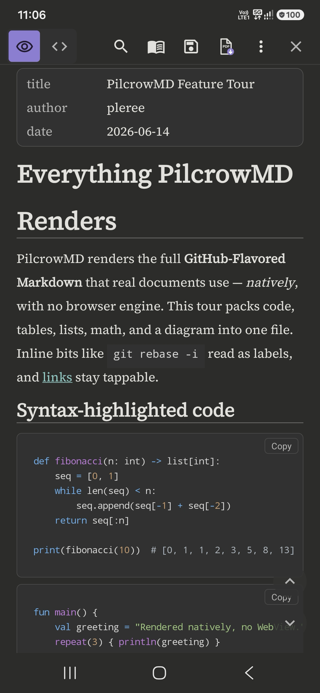 Markdown Reader - PilcrowMD screenshot 2