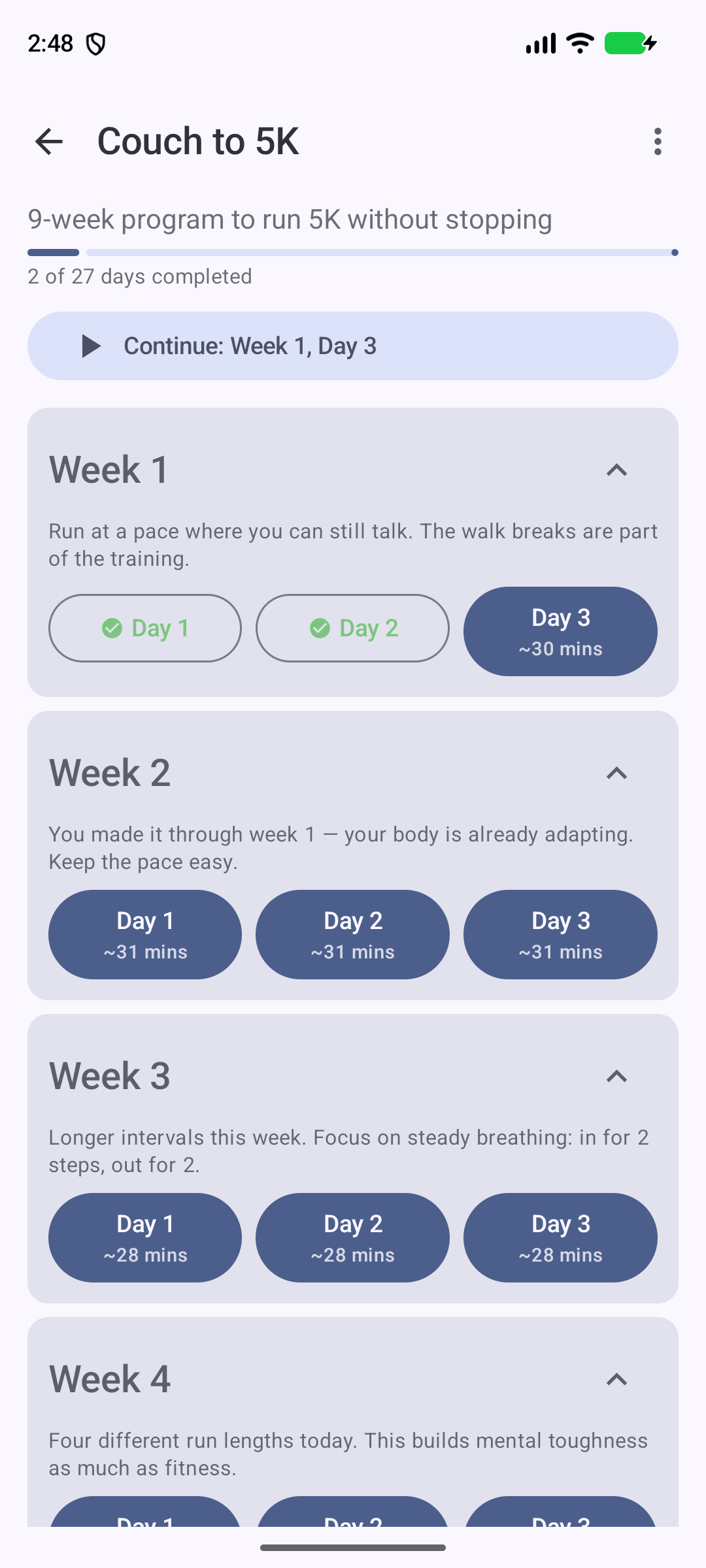 C2K — Couch to 5K & 10K screenshot 2