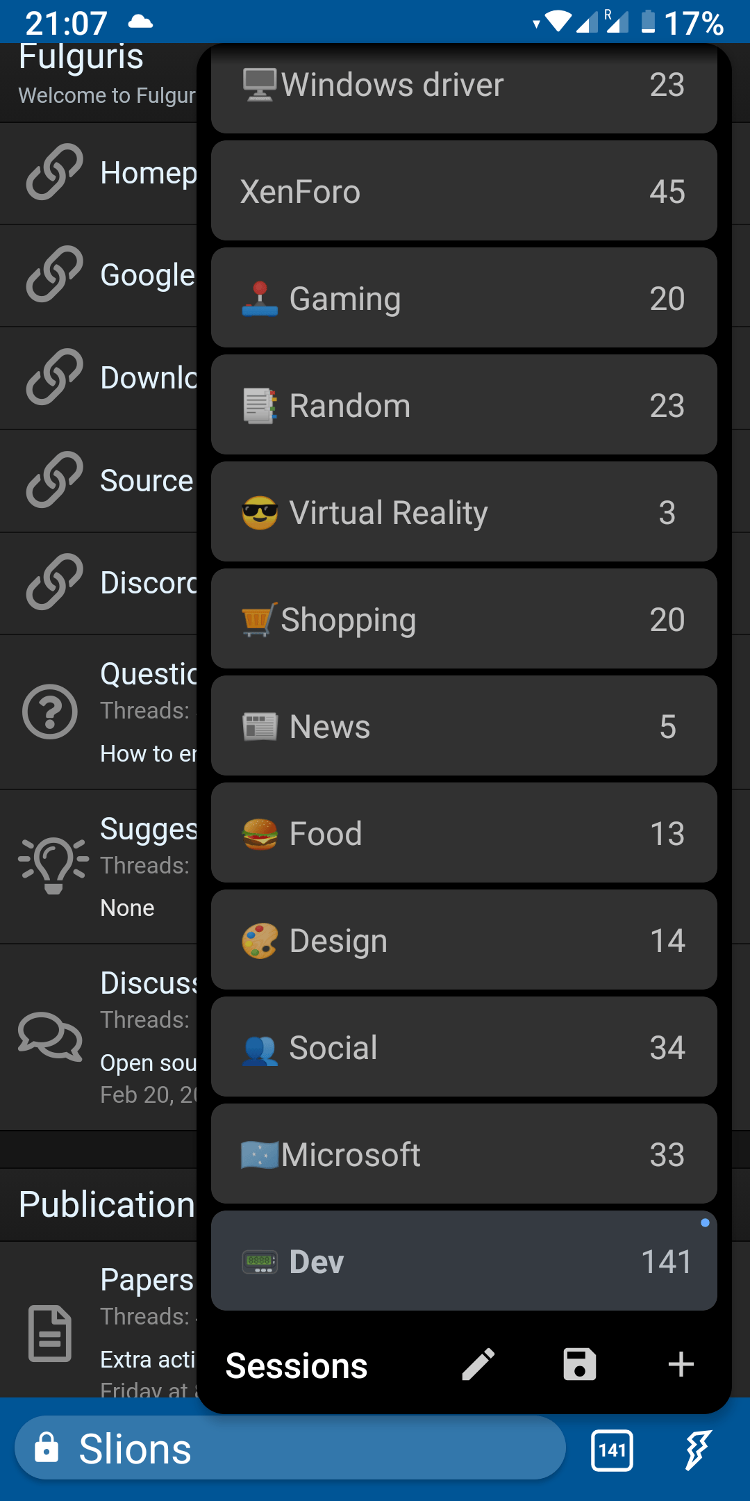 Fulguris Web Browser screenshot 1