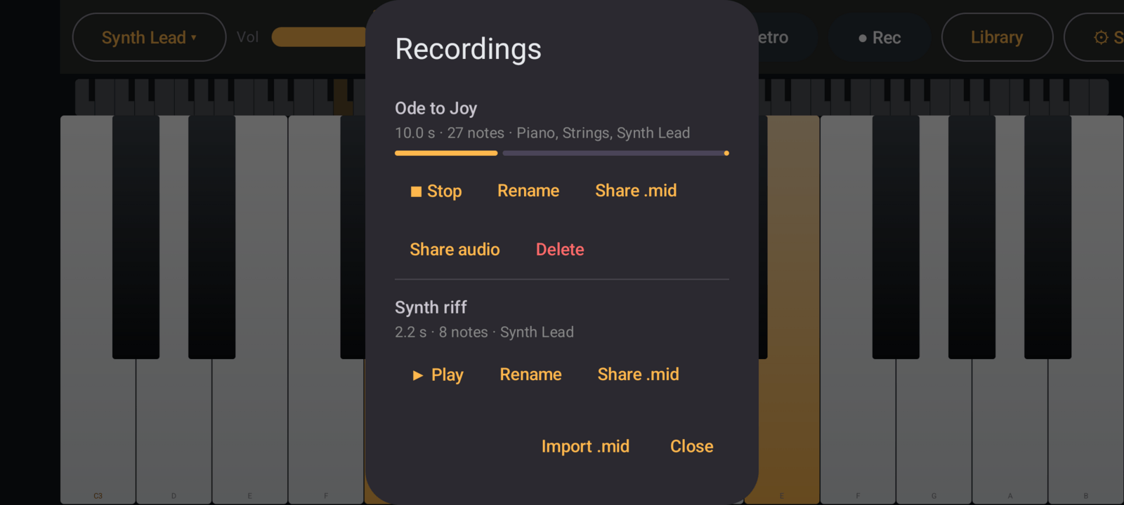Sun Piano screenshot 2