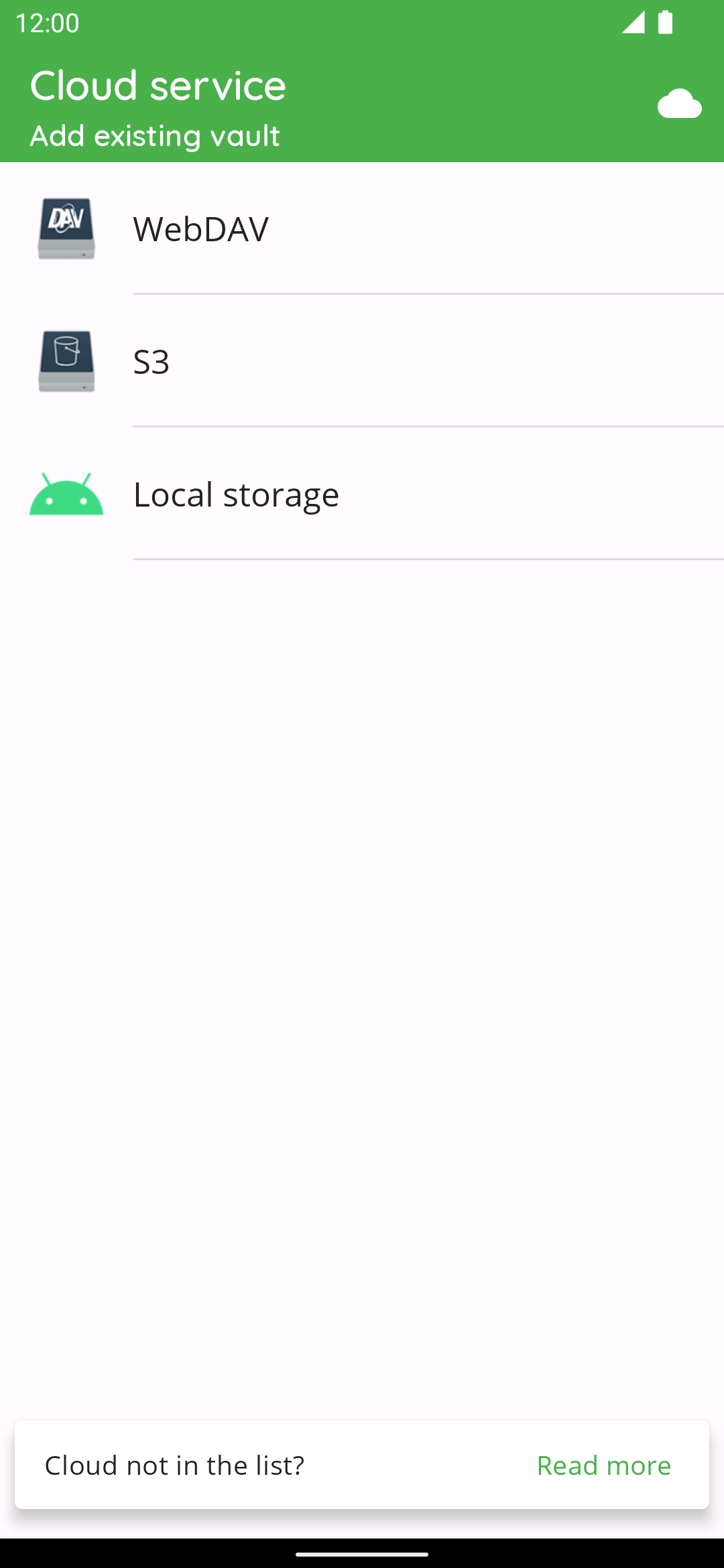 Cryptomator screenshot 2
