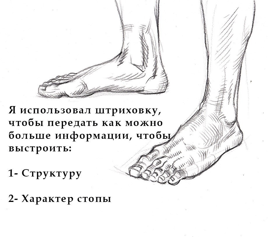 как рисовать стопы ног