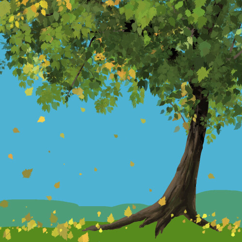 как нарисовать листву в саи