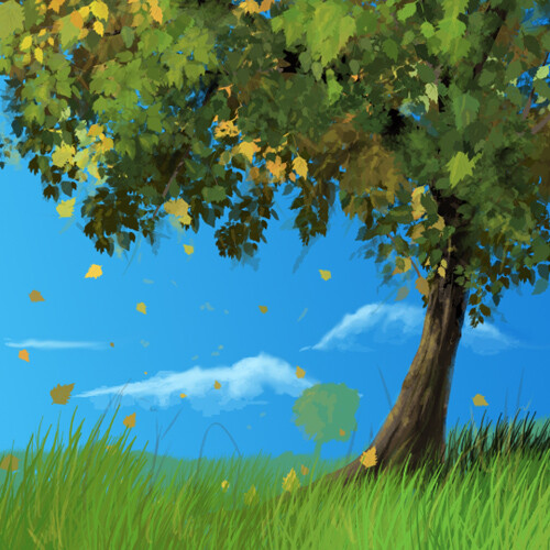 как нарисовать листву в саи