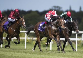 Zibha winning the G3 Amethyst Stakes at Leopardstown