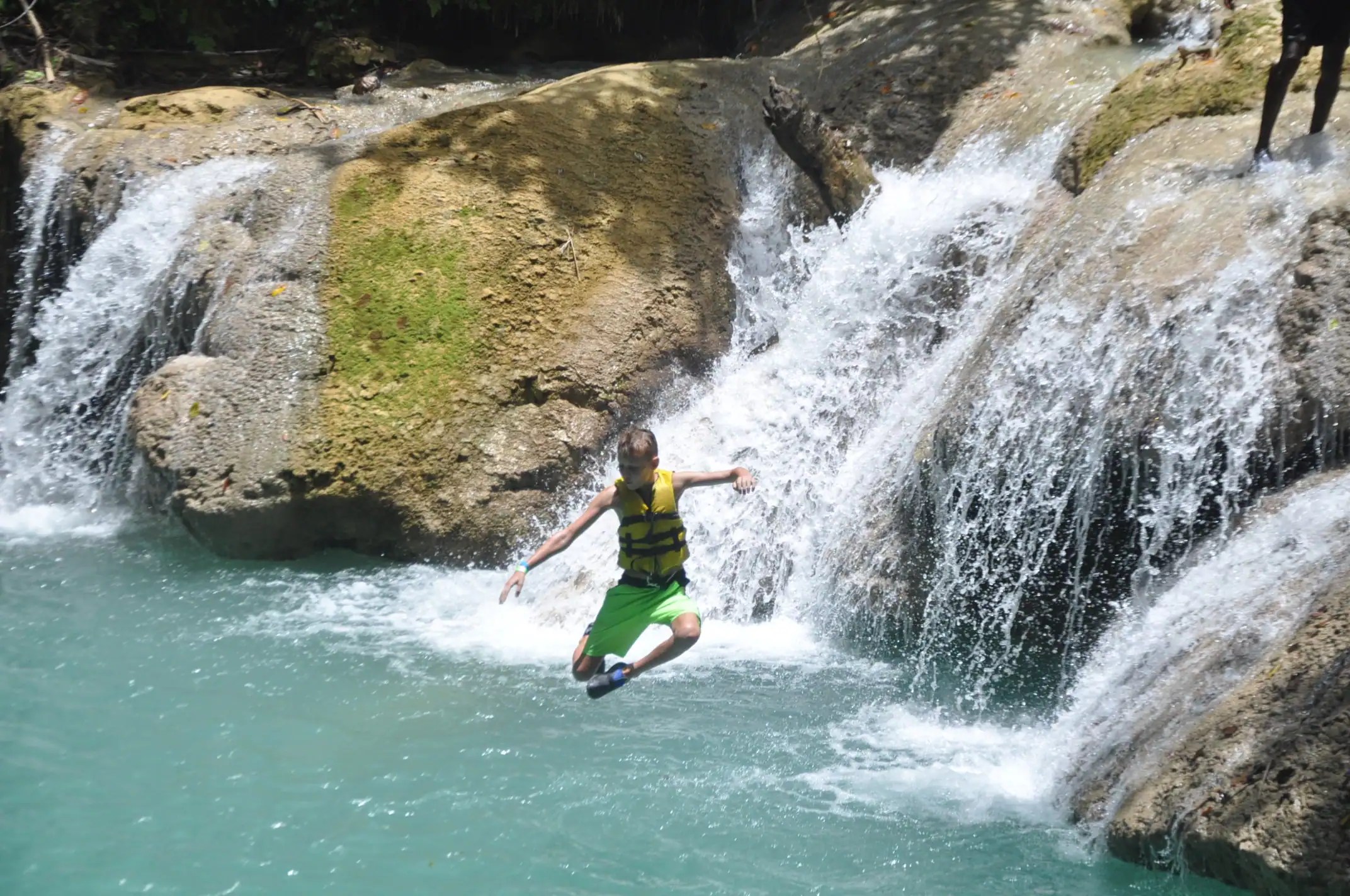 Fun jumping in to the Blue Hole on Ocho Rios excursions