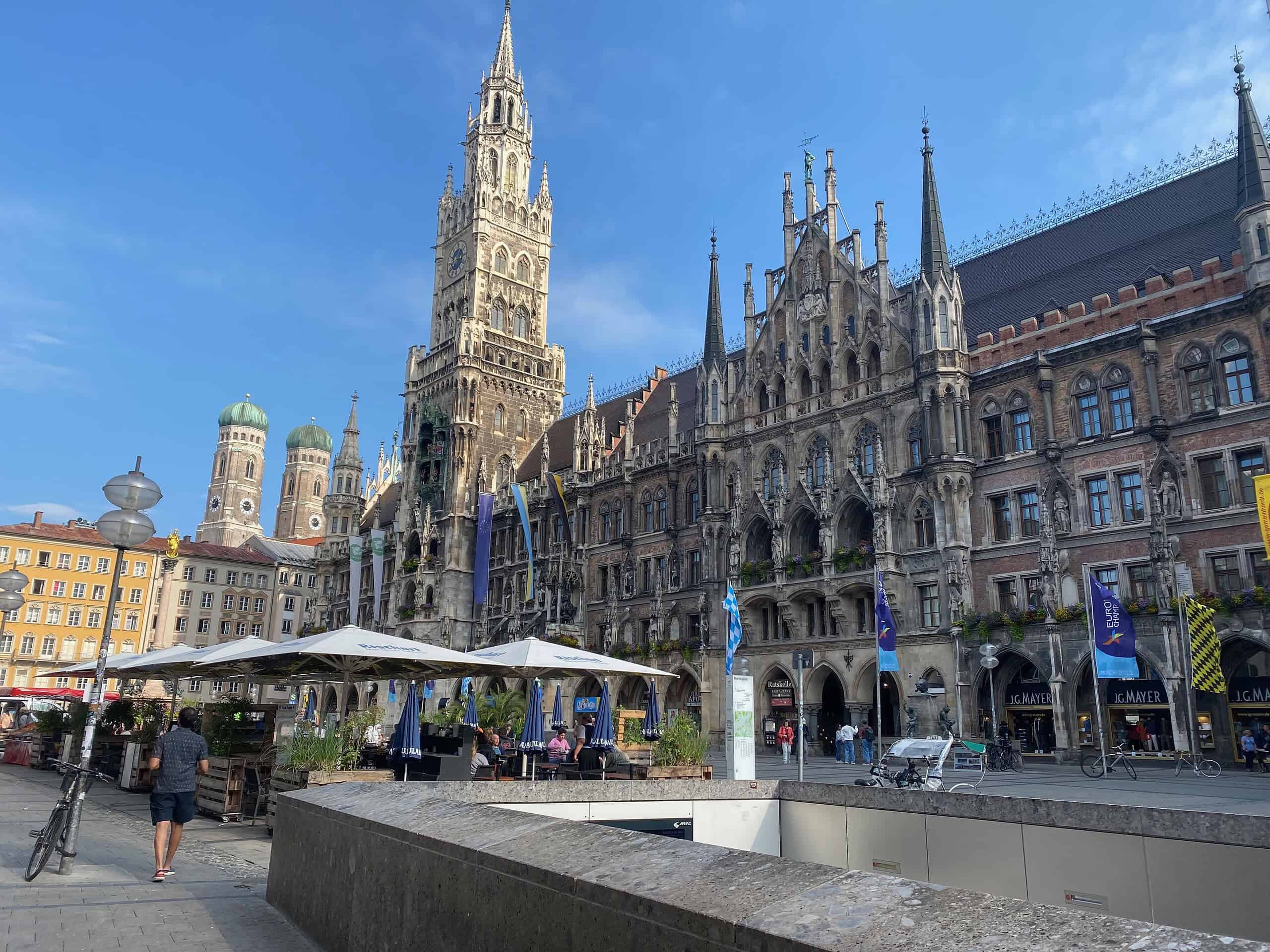 Marienplatz Munich with New Town Hall and Frauenkirche towers during a 3 day itinerary