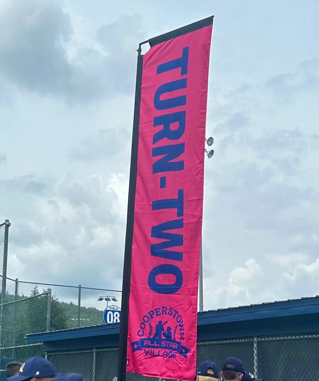 Turn Two event banner at the Cooperstown All Star Village skills competition