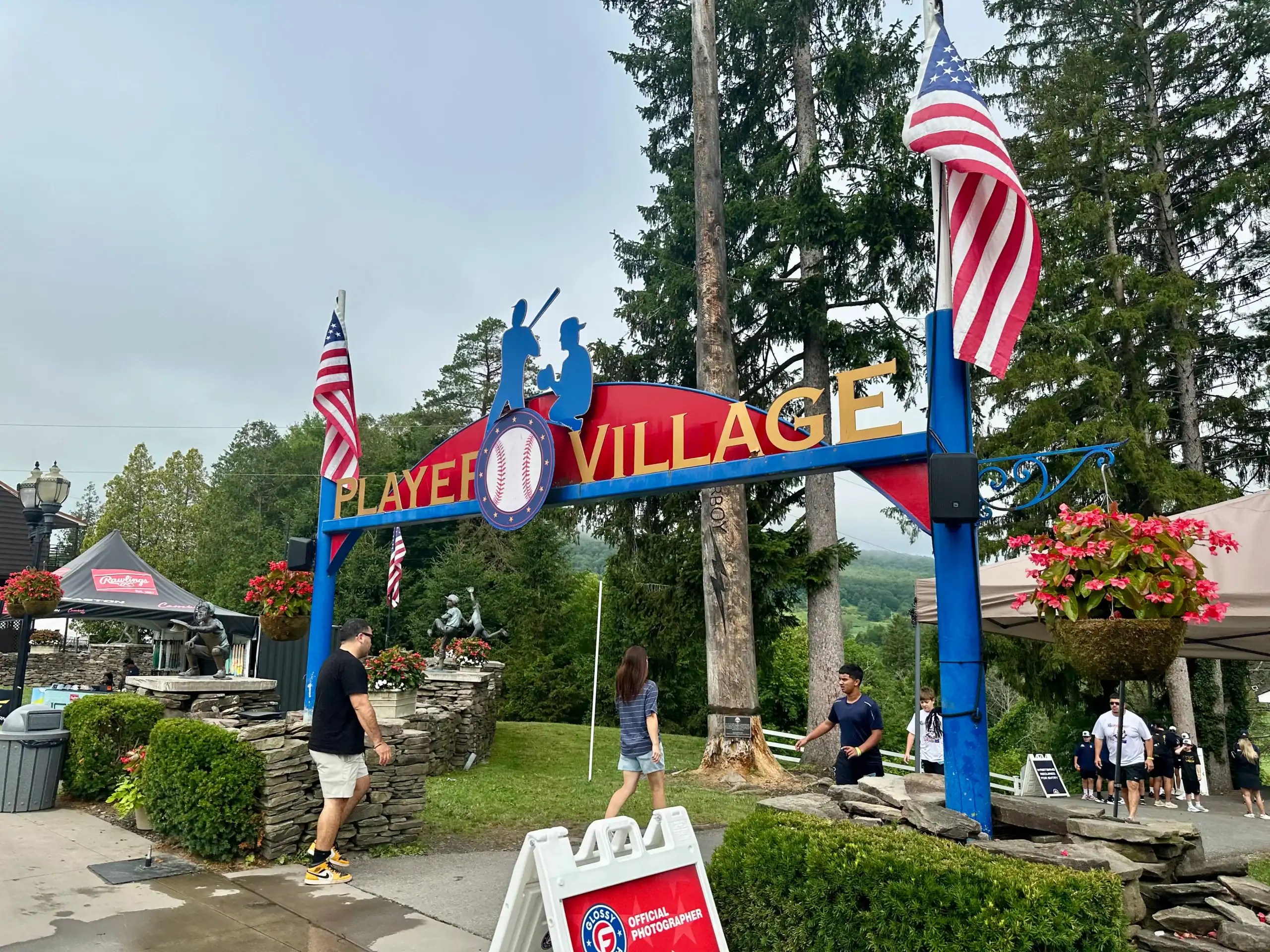 Player Village entrance at Cooperstown All Star Village, where players stay with their teammates during tournament week