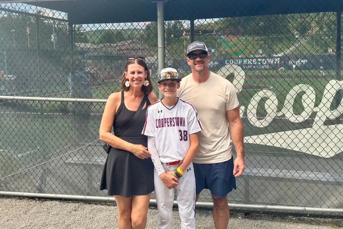 Family at Cooperstown All Star Village sharing Cooperstown tournament tips from our first baseball tournament week
