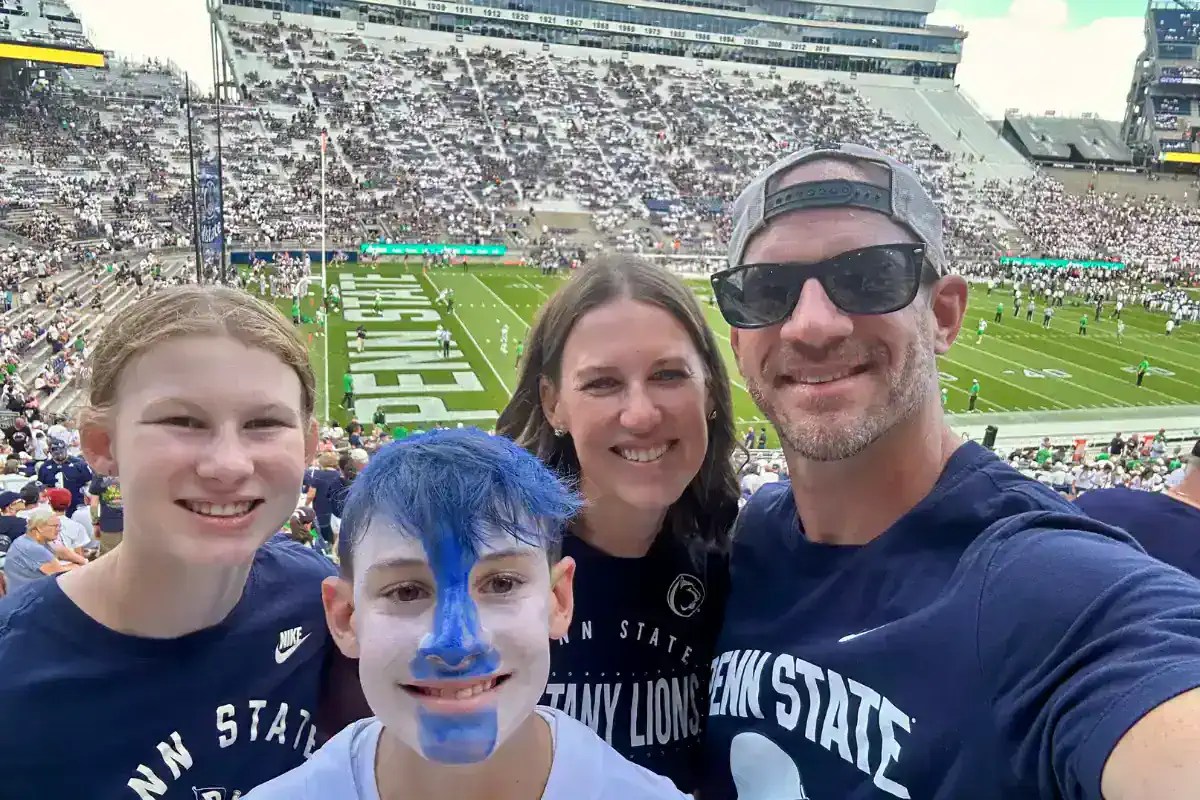 Penn State football game day at Beaver Stadium with tips for planning your first Penn State football game