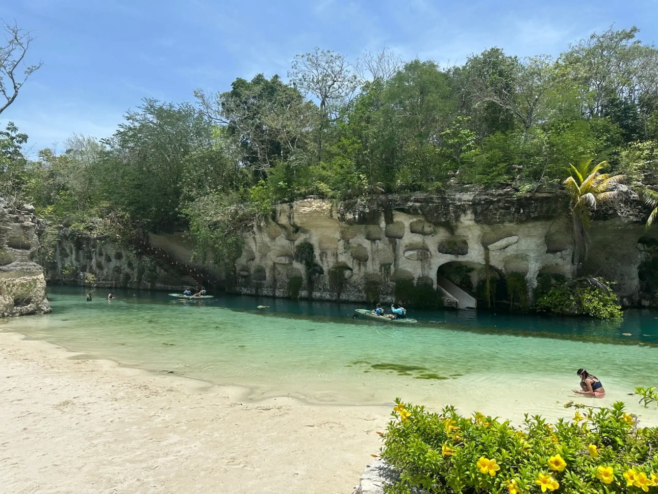River, beach, kayaks and waterslide near Viento Building 2 at Hotel Xcaret Mexico