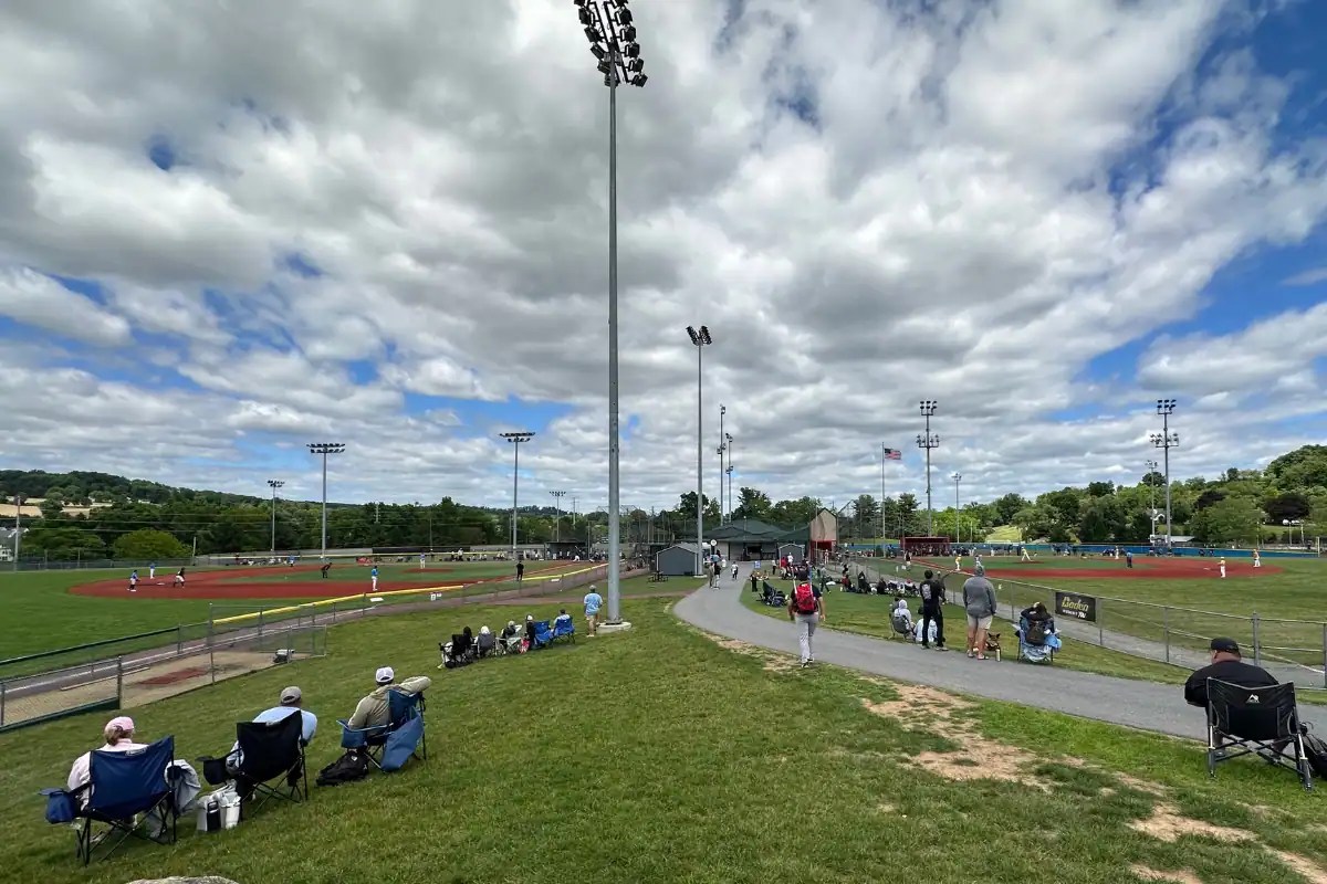Multiple games in one day at a youth baseball tournament complex