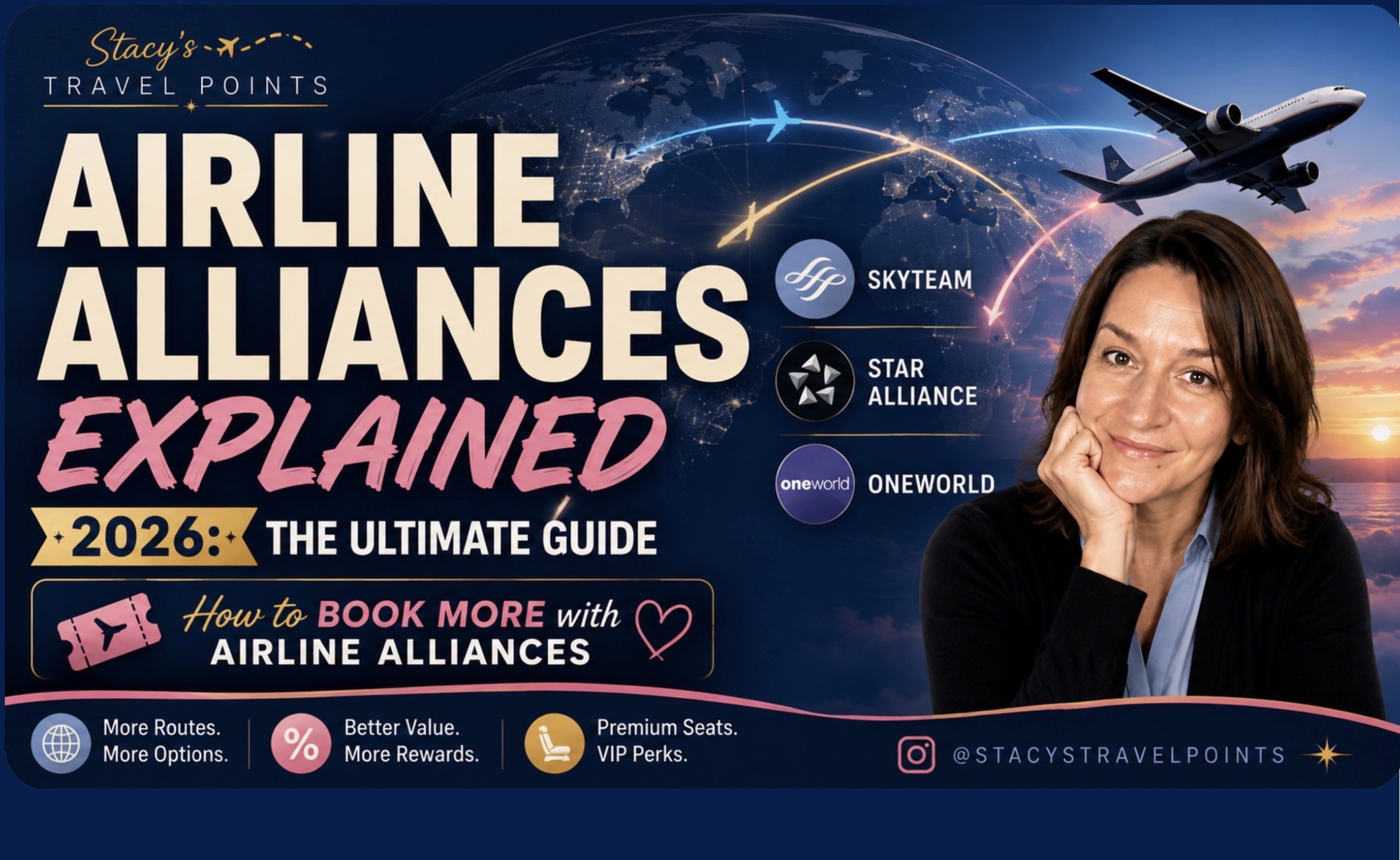 Stacy Stearns explains how airline alliances — Star Alliance, Oneworld, and SkyTeam — work for booking points and miles award flights