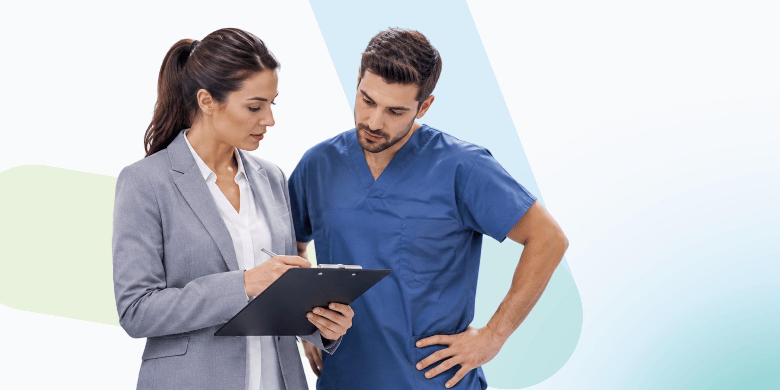 Hospital staff conversing