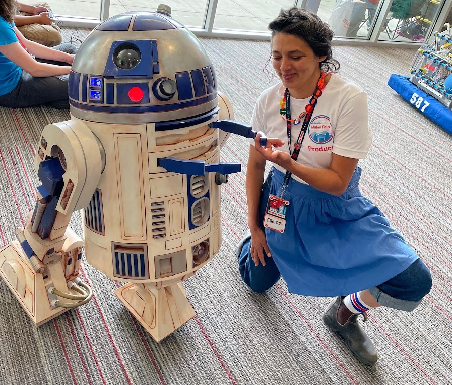 3D printed life-size remote controlled R2D2 - Maker Faire Asheville