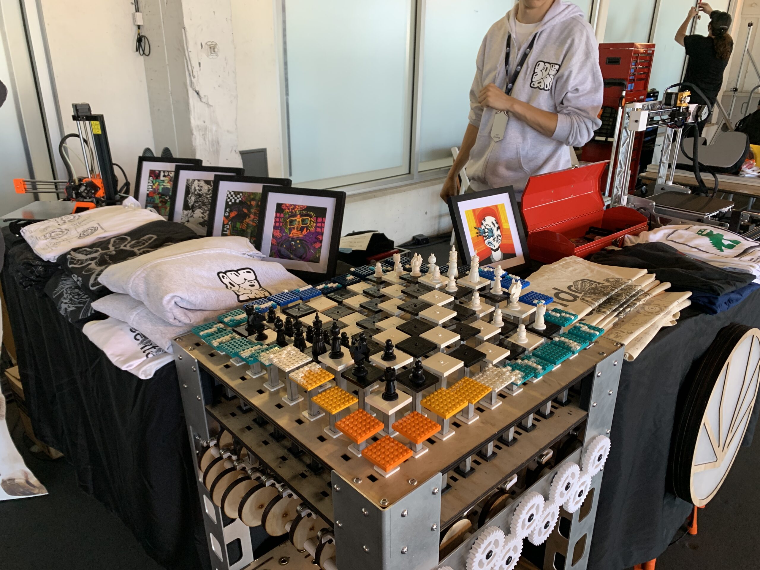 The IDEA Center kinetic Lego Chess Board at Maker Faire Bay Area 2023