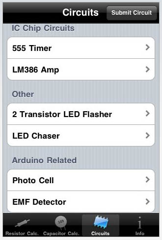DIY electronics iPhone app