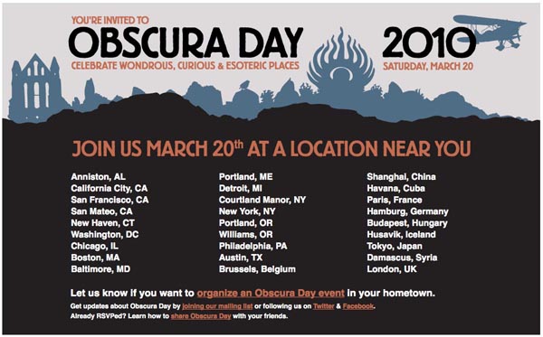 Obscura Day, March 20, 2010