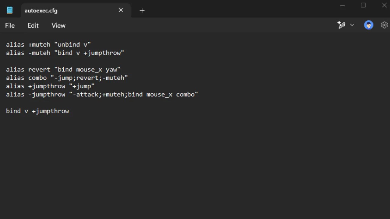 autoexec cfg file