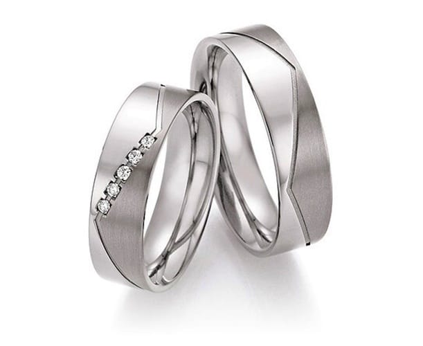 Titanium Trouwringen Diamant 21170