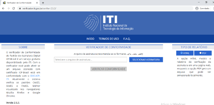 Verificador de Assinatura Digital do ITI Verificador de Assinatura Digital do ITI
