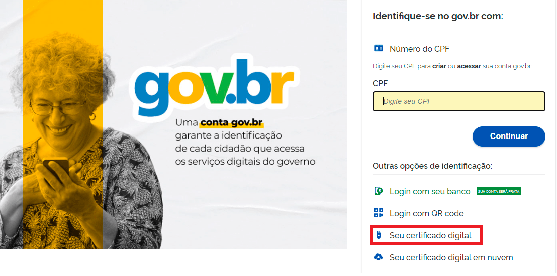 Como declarar Ir no portal gov.br | Foto daa página de login do portal do gov.br | Certificação Digital | blog da CertiSign
