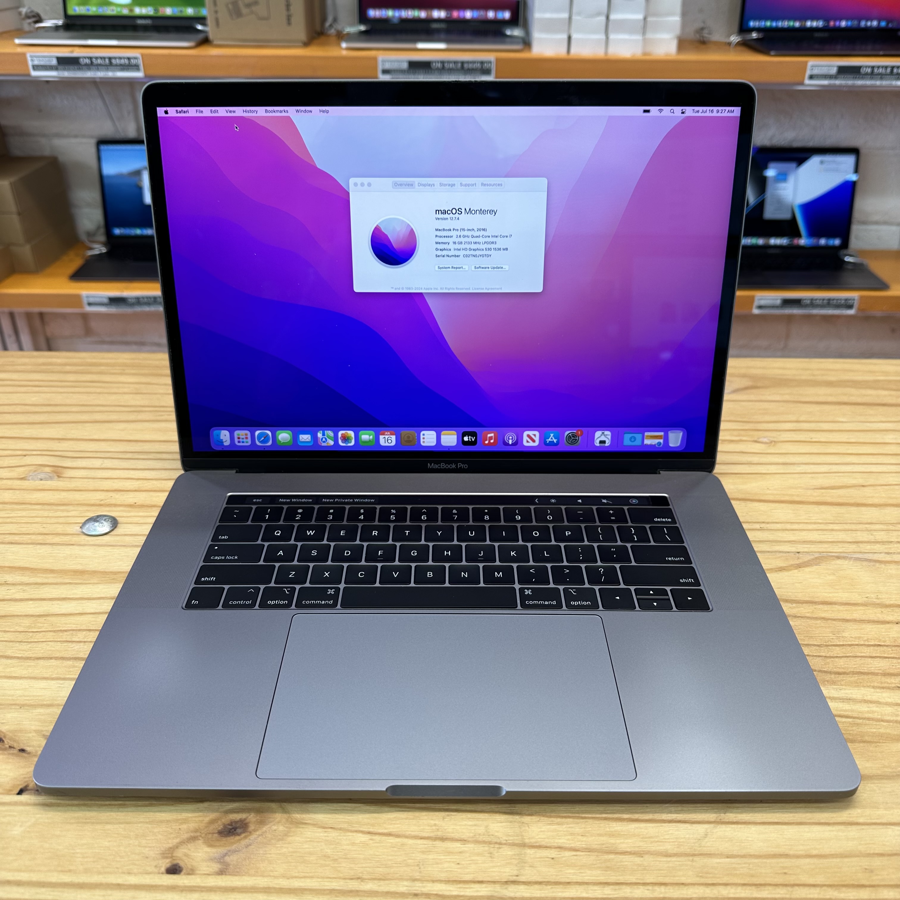 Apple MacBook Pro 15" A1707 2016 2.6 i7 16GB 512GB