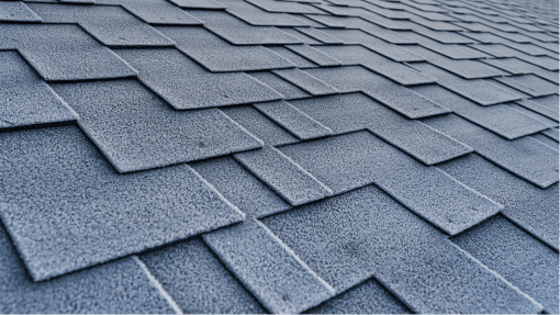 Frost on a shingle roof