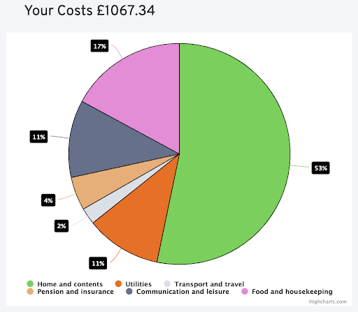 Costs pie chart