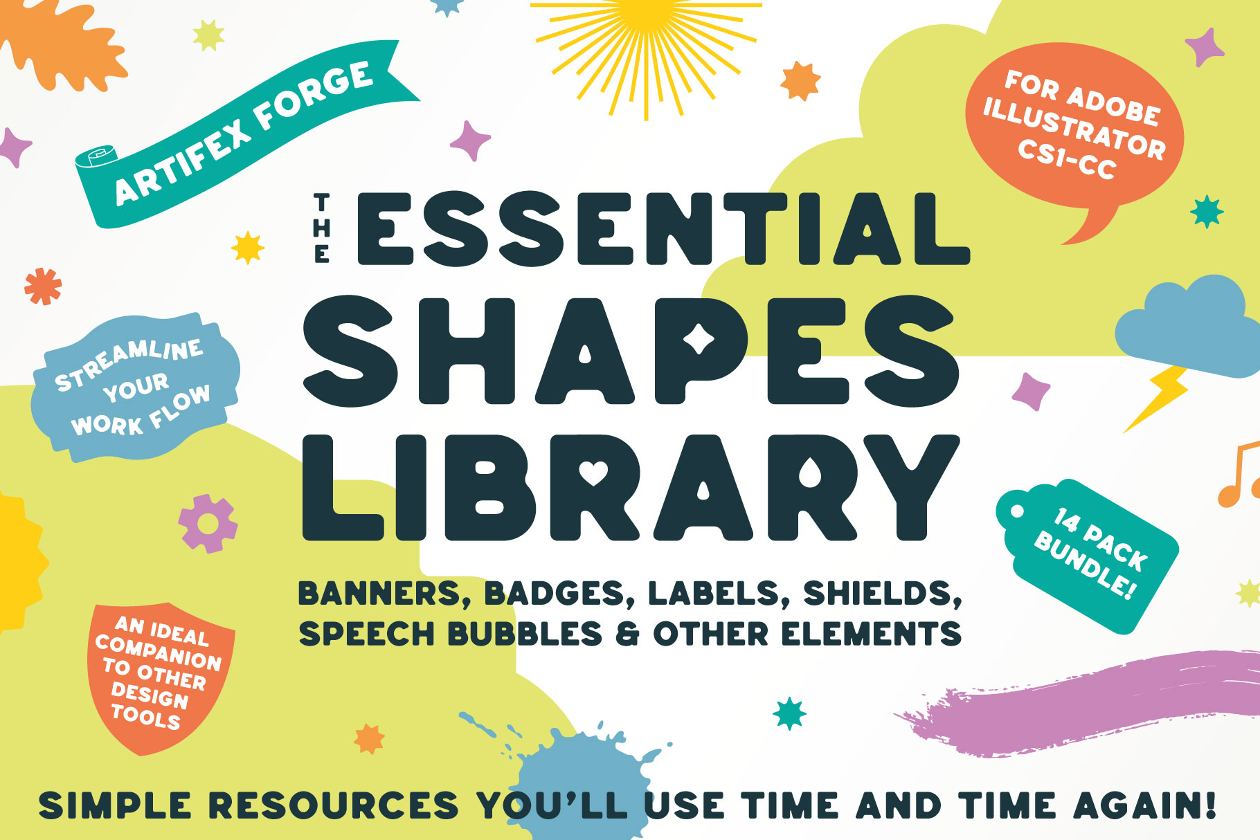 vector shapes library for Adobe Illustrator