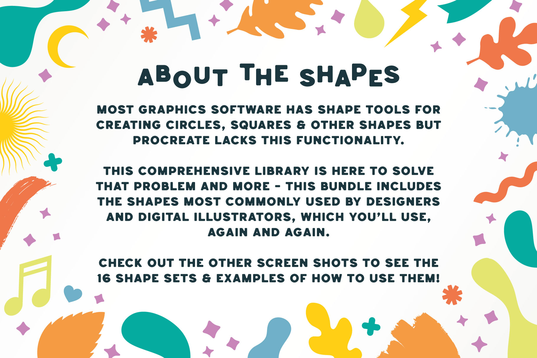 about shapes stamp brushes library for Procreate