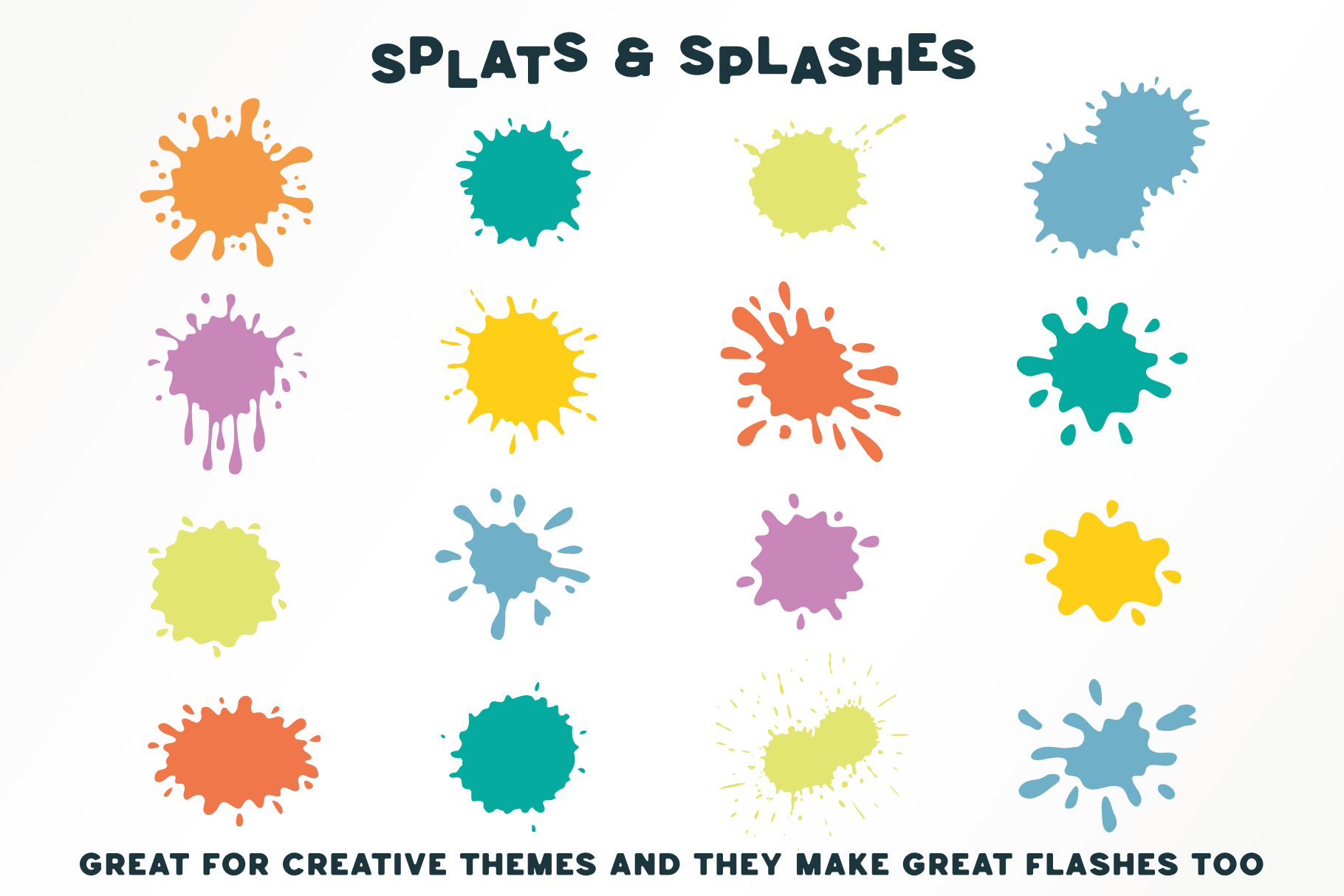 shapes stamp brushes library for Procreate - splats and splashes