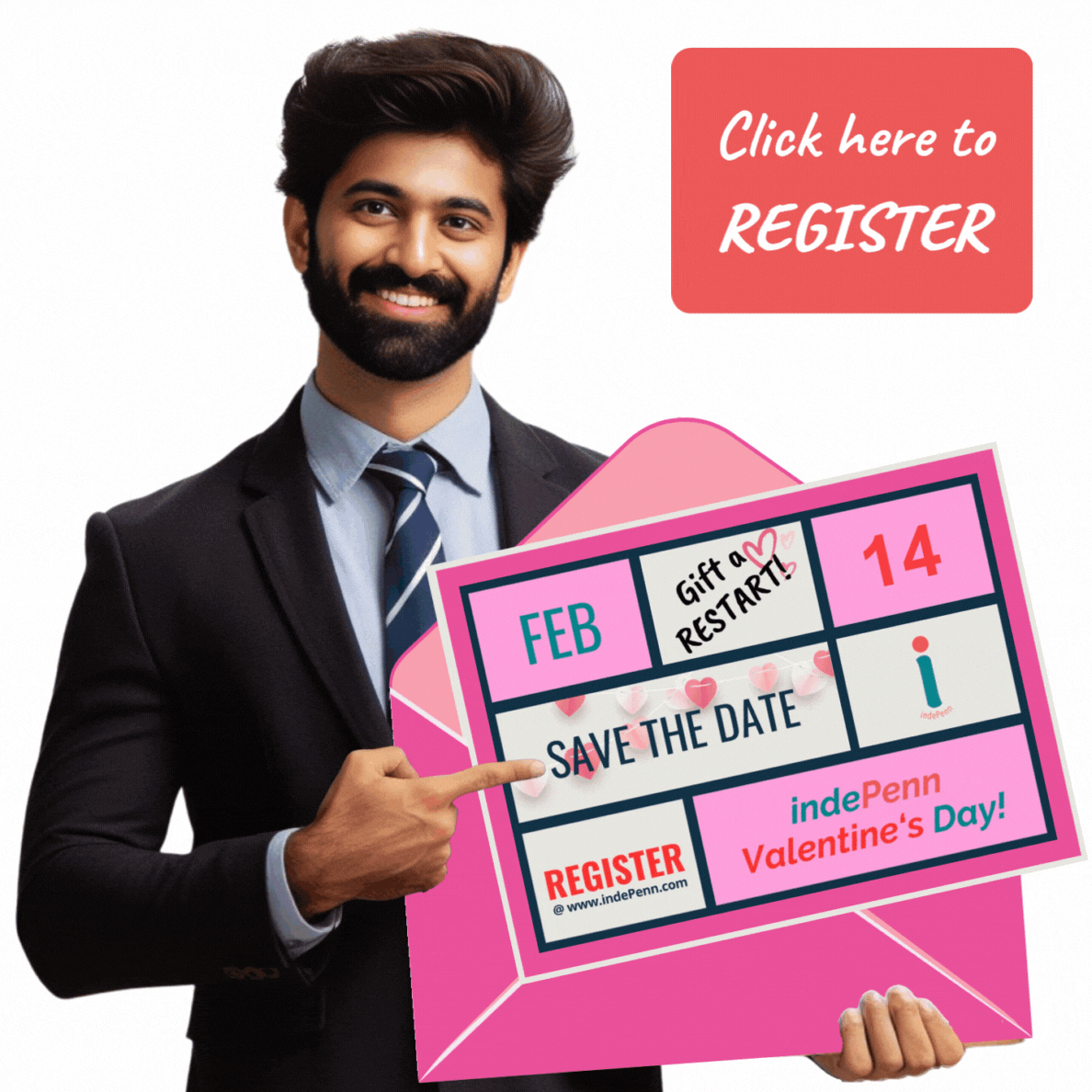 Click here to register, indePenn Valentine's Day 2024!
