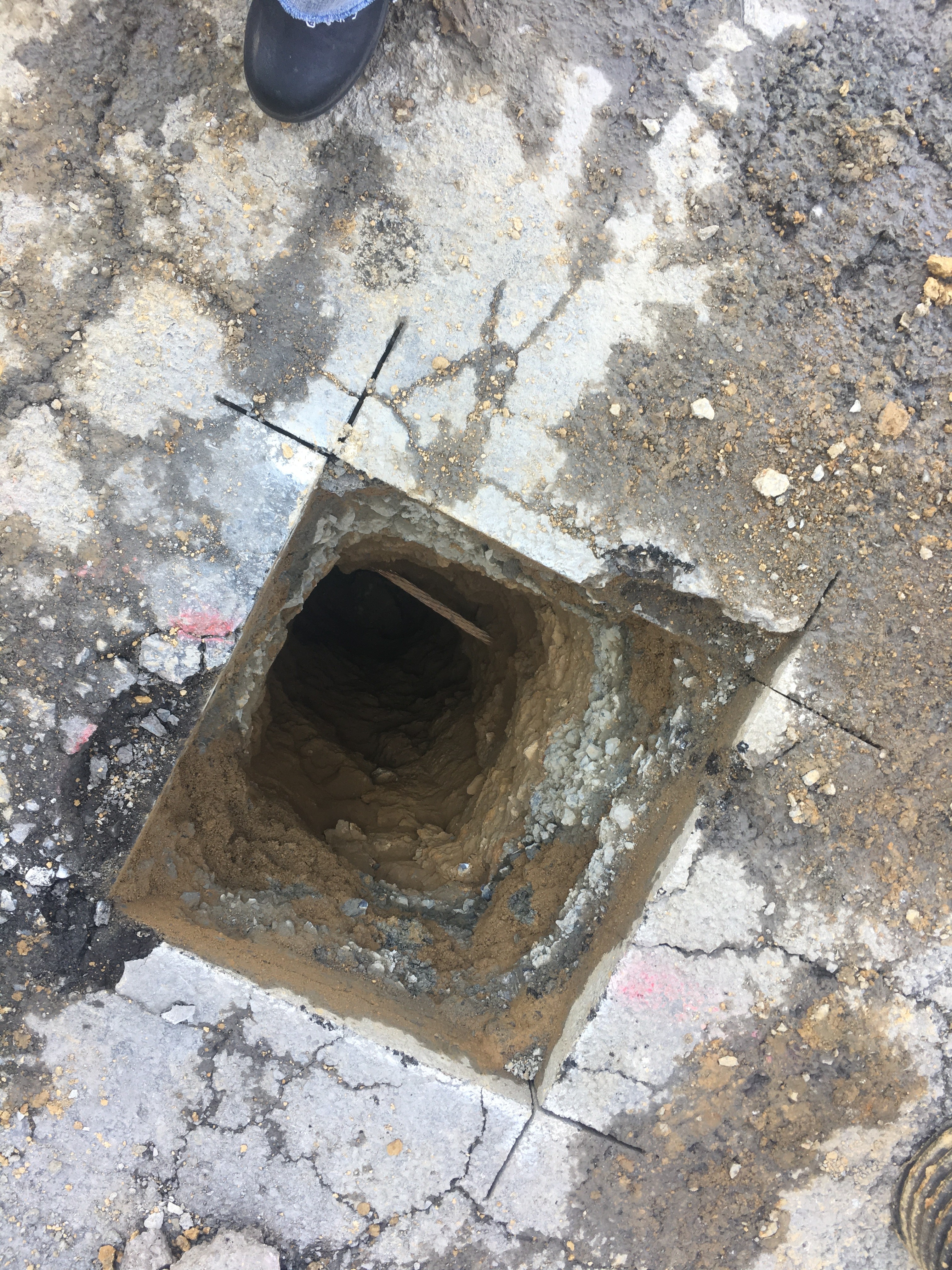We also worked with the utility locator to confirm the underground utilities.